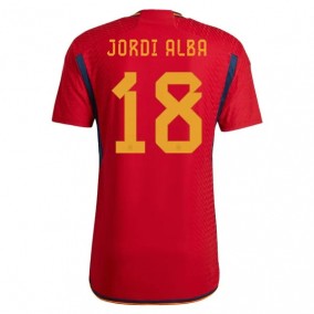 Spania 2023/2024 Jordi Alba 18 Hjemme Landslagsdrakt Kortermet